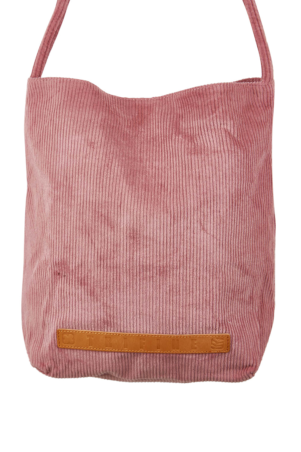 Product shot of the Corduroy Tote Bag in colour Blush (Pink), detail