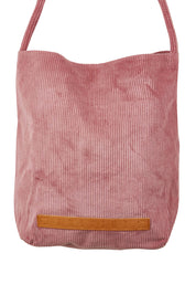 Product shot of the Corduroy Tote Bag in colour Blush (Pink), detail