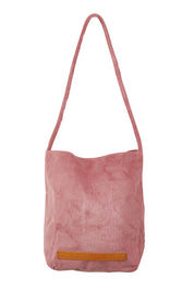 Product shot of the Corduroy Tote Bag in colour Blush (Pink), from the front