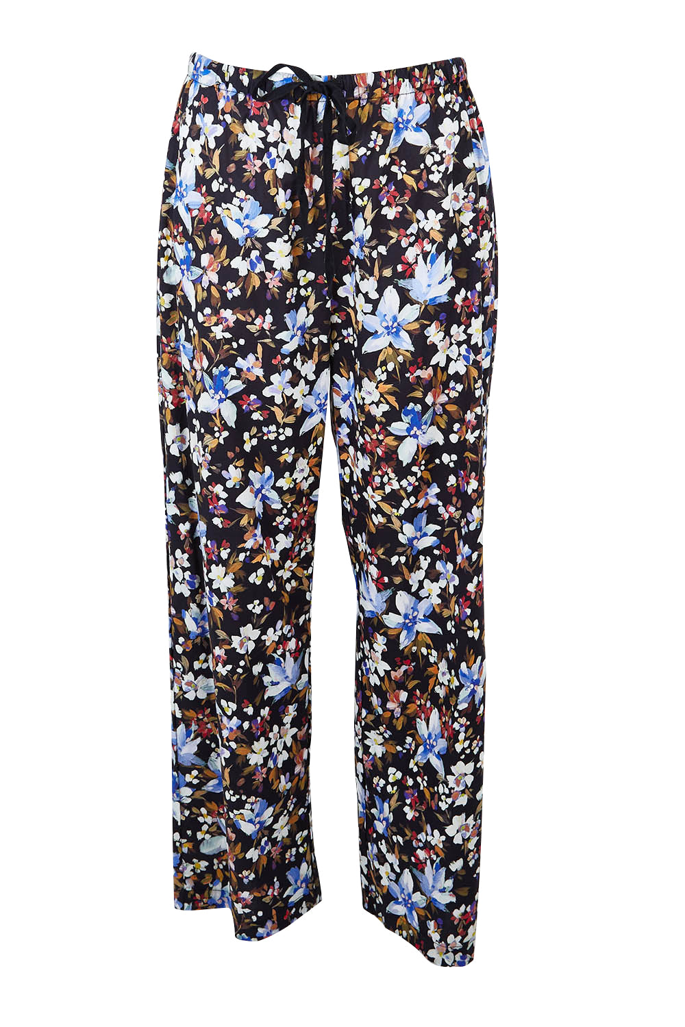Product shot of the Winter Solstice Mercerised Cotton PJ Pants in colour Solstice (Black), from the front