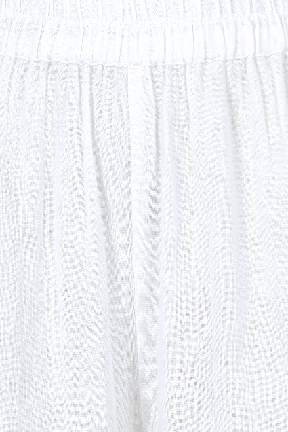 Product shot of the Cotton Wide Leg Lounge Pant in colour White (White), detail