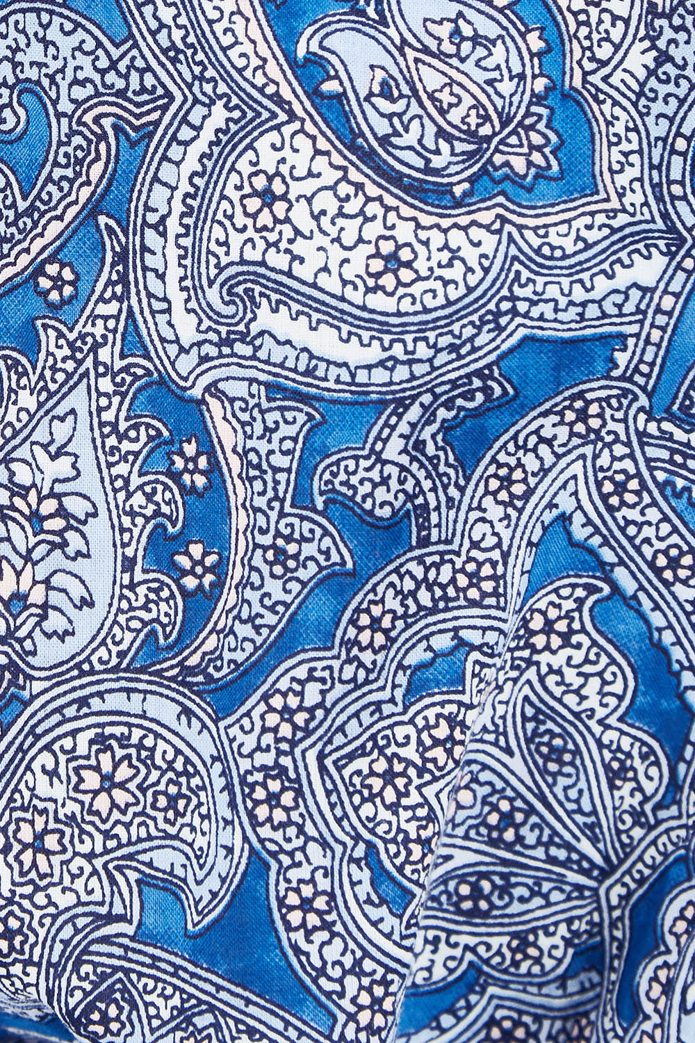 Product shot of the Summer Cotton Robe With Tie in colour Navypais (Blue), detail