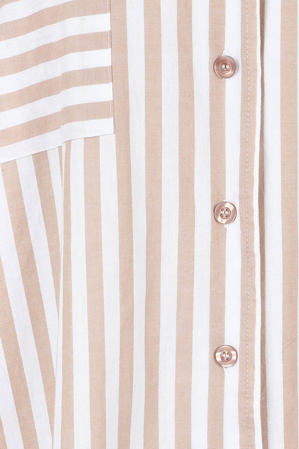 Product shot of the Oversized Cotton Sleep Shirt in colour Sandstripe, detail