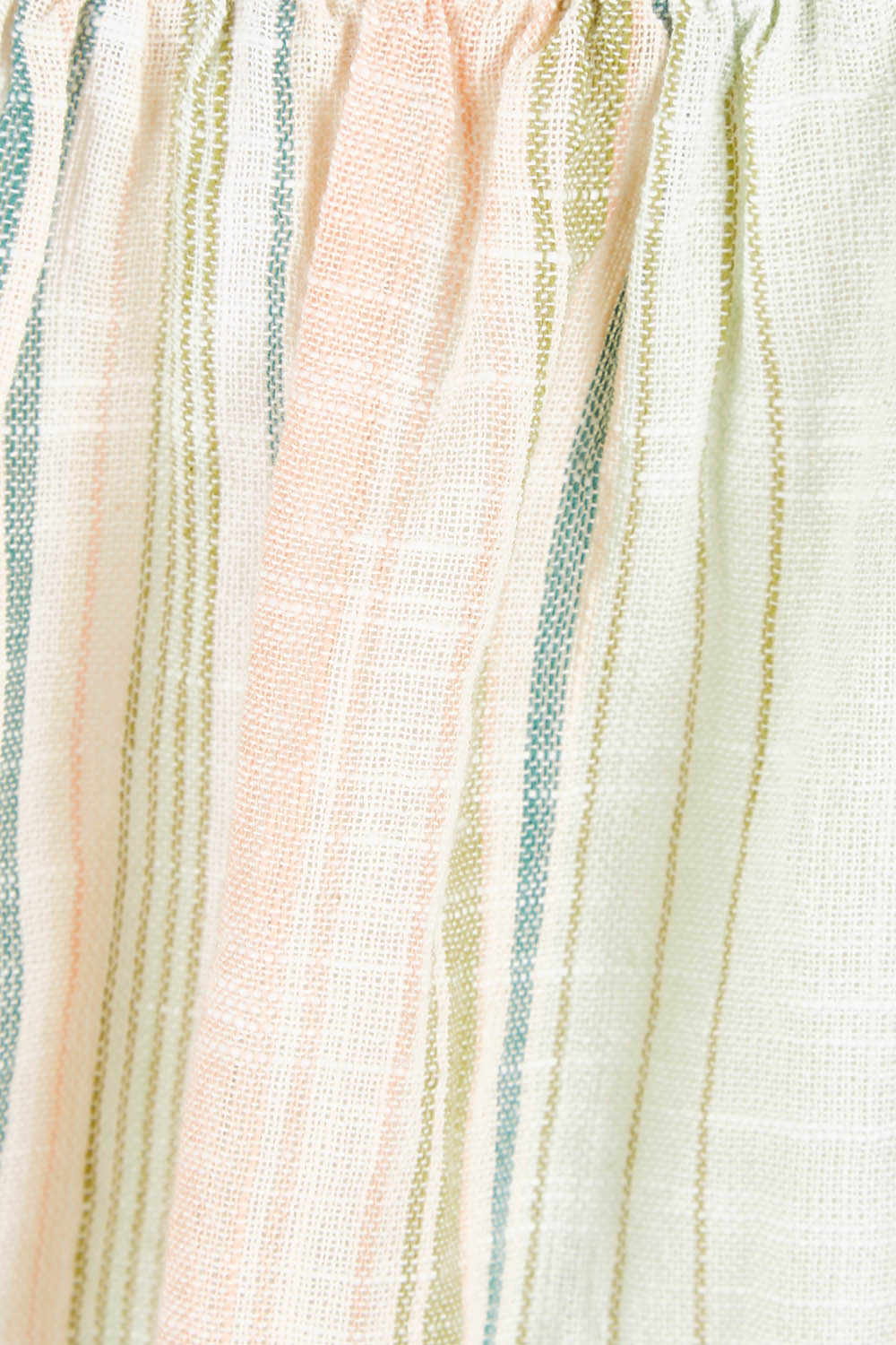 Product shot of the Cotton Stripe Cami in colour Softstripe (Green), detail