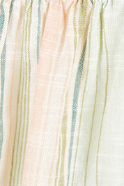 Product shot of the Cotton Stripe Cami in colour Softstripe (Green), detail