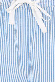 Product shot of the Cotton Seersucker Pyjama Pants – Bluewhite in colour Bluewhite, showing detail