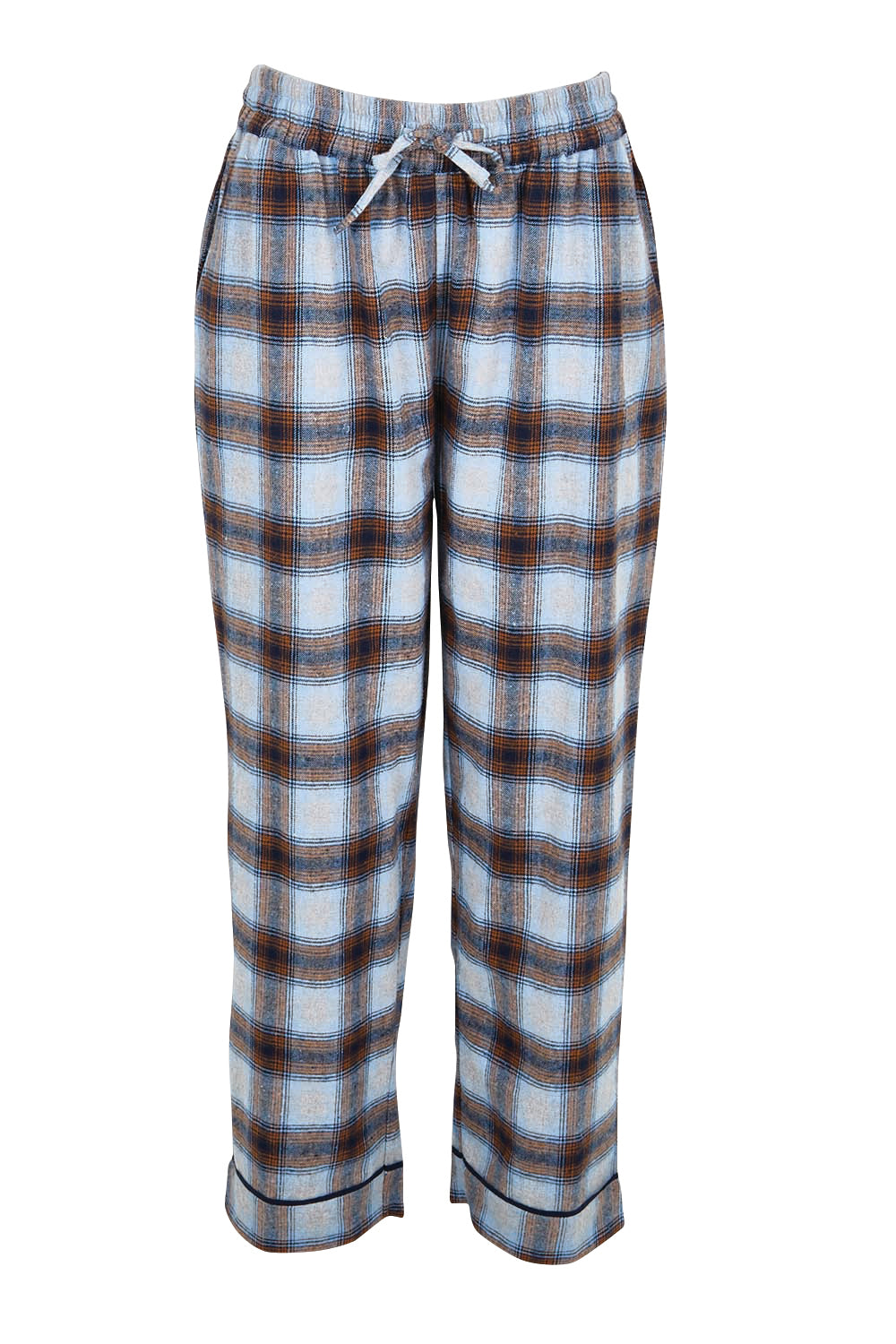 Product shot of the Cotton Flannel Winter Pyjama Pants – Navycheck in colour Navycheck, from the front
