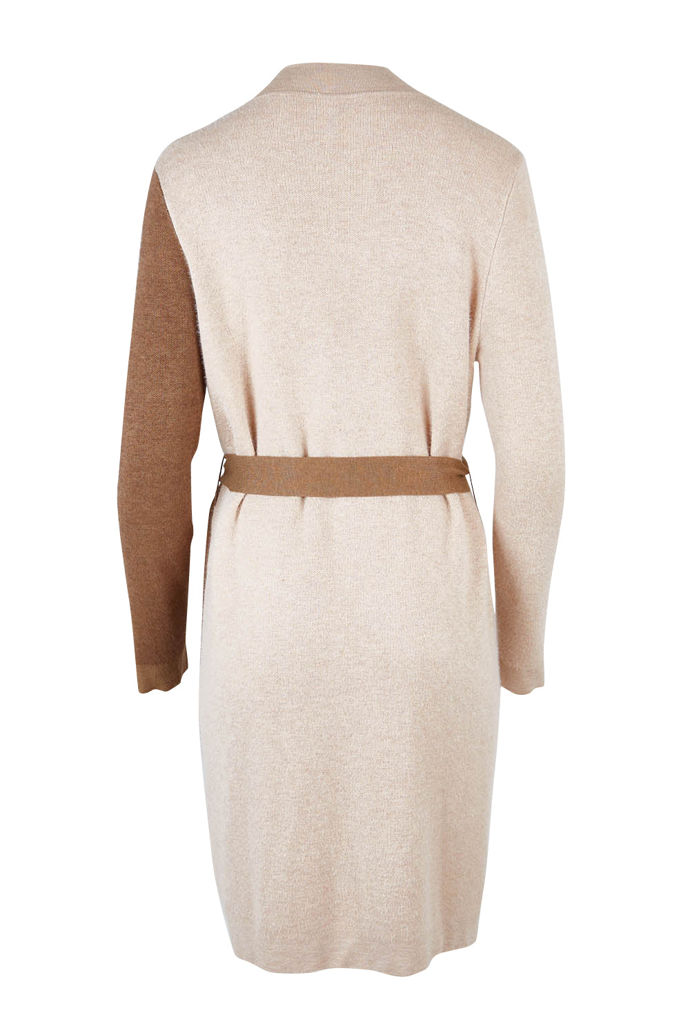 Product shot of the Colourblocked Longline Cardigan in colour Pancake, from the back