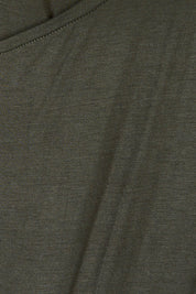 Product shot of the Modal Back Wrap Midi Dress in colour Deepgreen (Green), detail