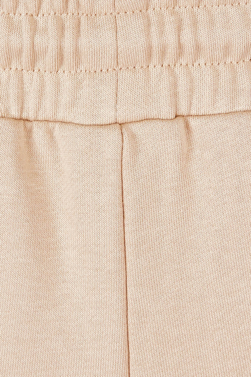 Product shot of the Cotton Terry Wide Leg Track Pants in colour Porridge, detail