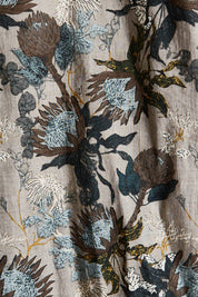 Product shot of the Cotton Long Sleeve Pyjama Set in colour Protea (Green), detail
