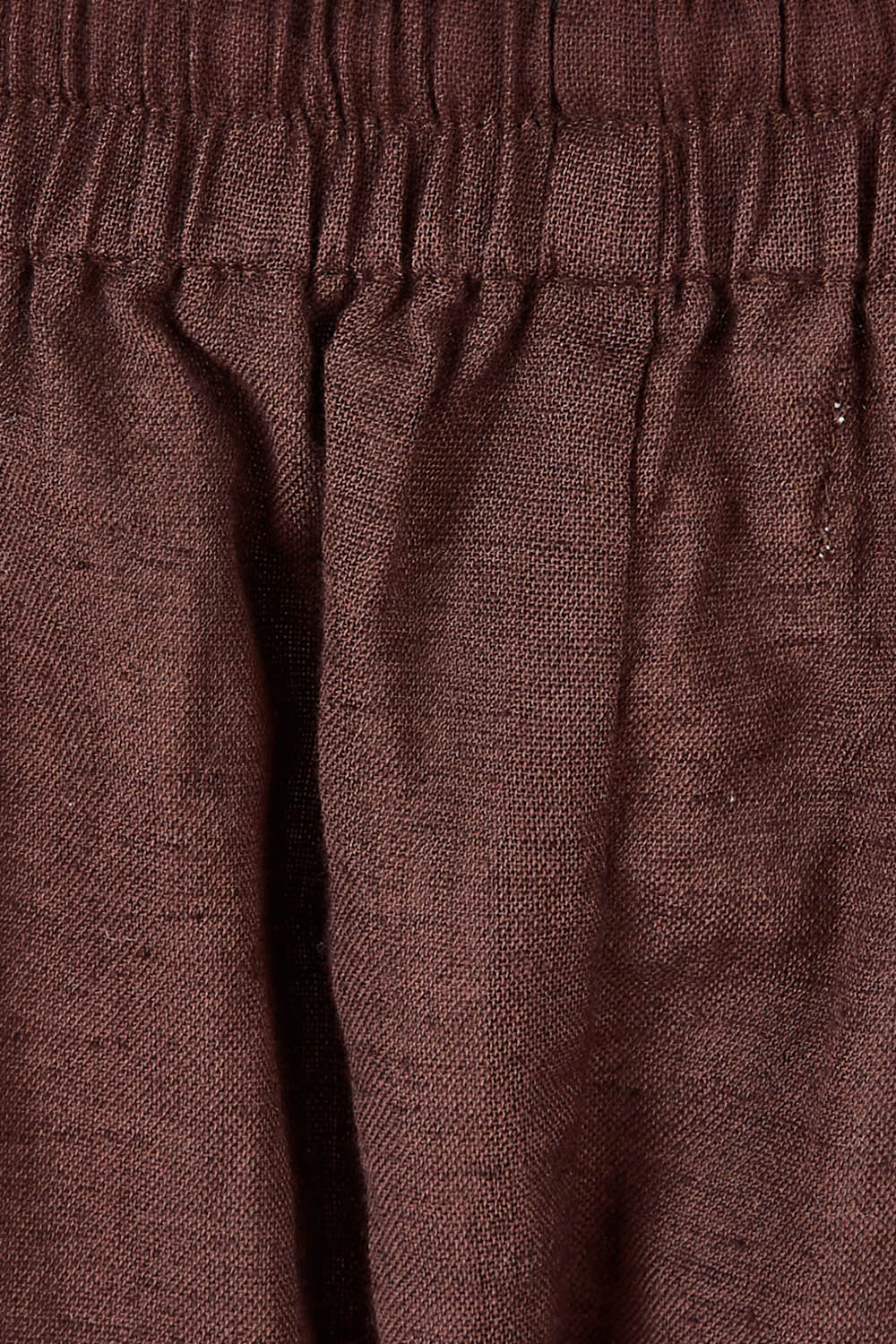 Product shot of the Cotton Full Length Pyjama Pants in colour Chocolate, detail
