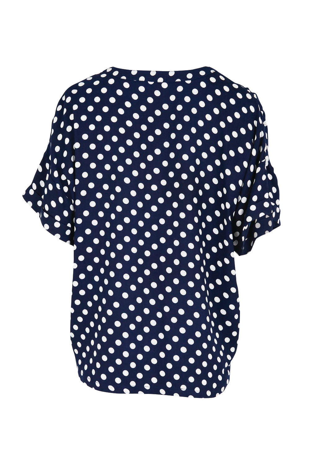 Product shot of the Viscose Twill Pyjama Top – Navyspot in colour Navyspot, from the back