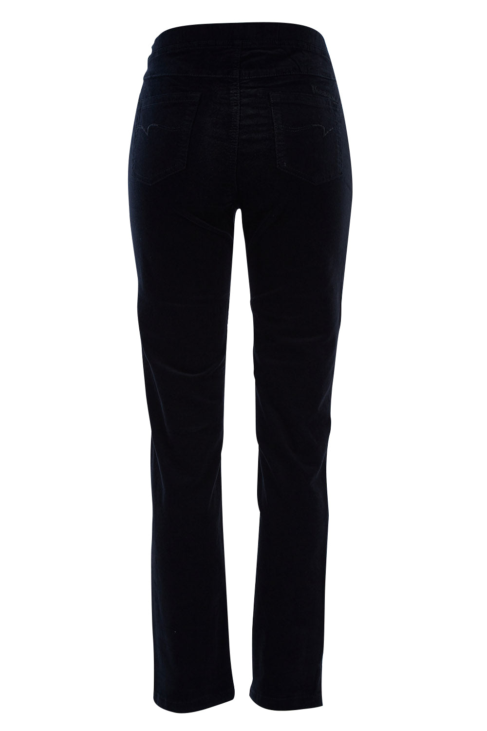 Product shot of the Pin Cord Slim Pant in colour Black (Black), from the back