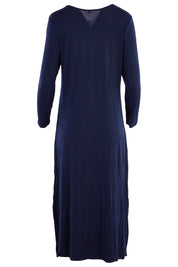 Product shot of the Long Sleeve Maxi in colour Navy (Blue), from the back