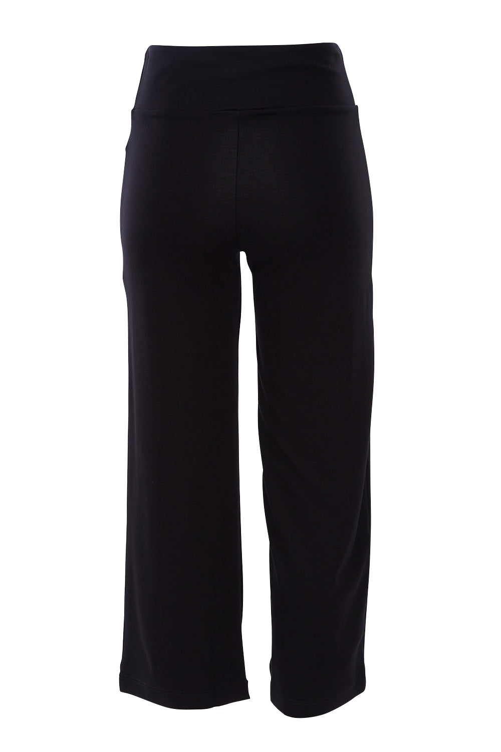 Product shot of the Wide Leg Ponte Pant in colour Black (Black), from the back