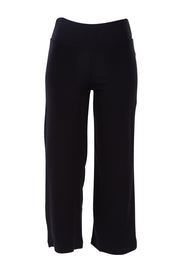 Product shot of the Wide Leg Ponte Pant in colour Black (Black), from the front