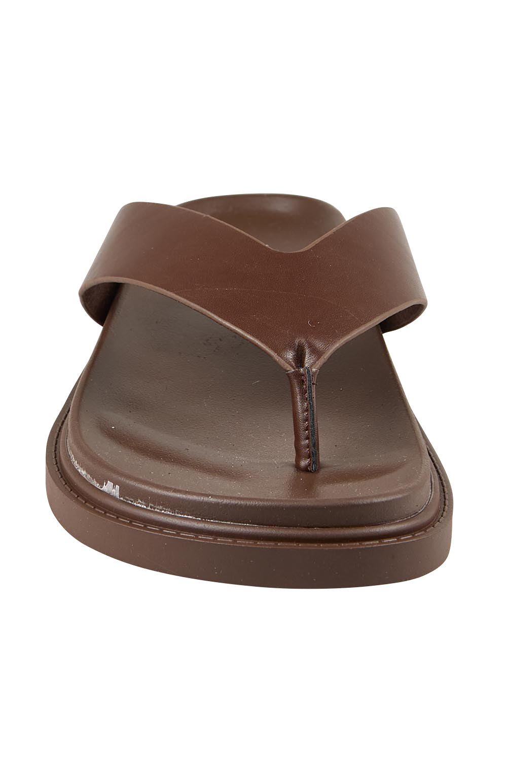 Product shot of the Bridget Slide - Chocolate in colour Chocolate, showing detail
