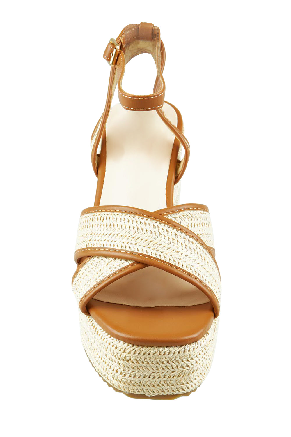 Product shot of the Callipo Wedge Heel in colour Tanraffia, detail