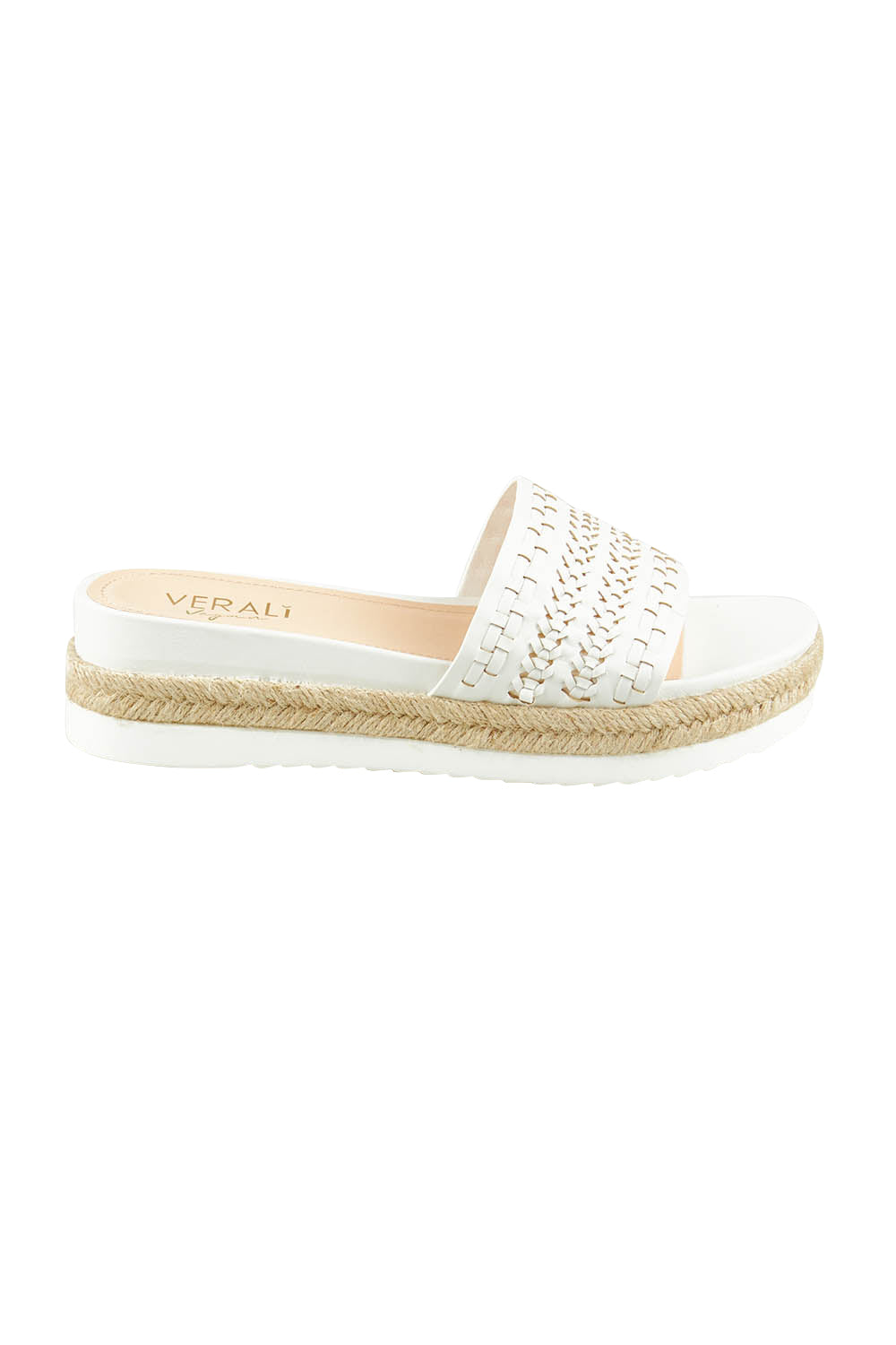 Product shot of the Denver Slide in colour White (White), from the front