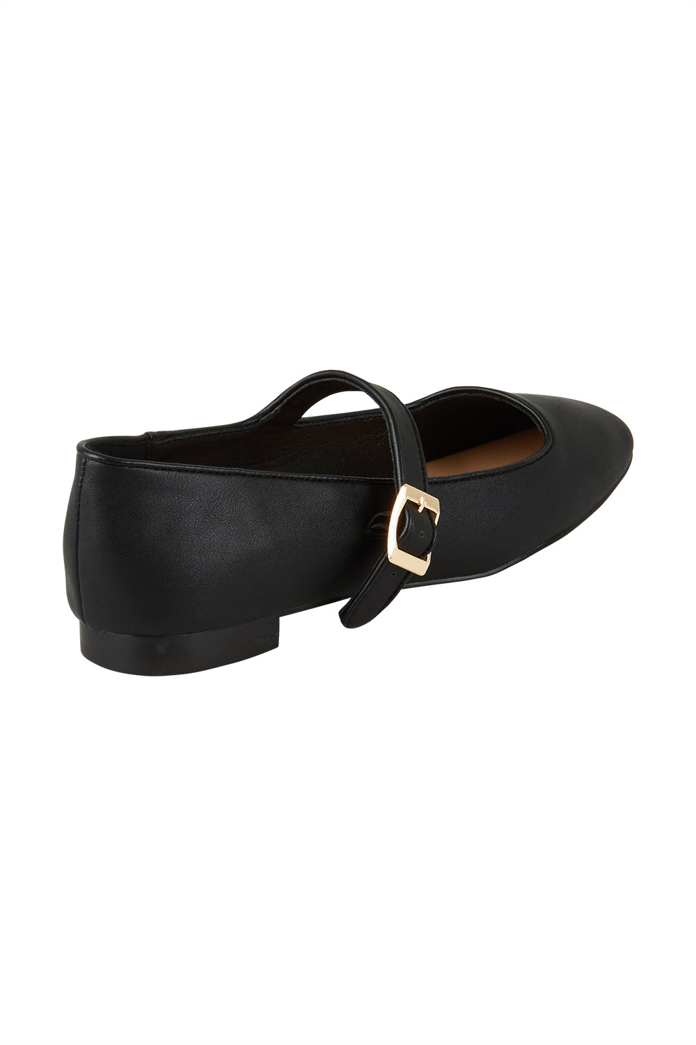 Product shot of the Eden Mary Jane Flat in colour Black (Black), from the back
