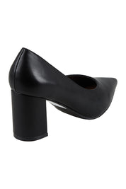 Product shot of the Elliot Block Heel in colour Black (Black), from the back