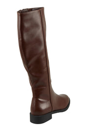 Product shot of the Gabe Knee Boot in colour Chocolate, from the back