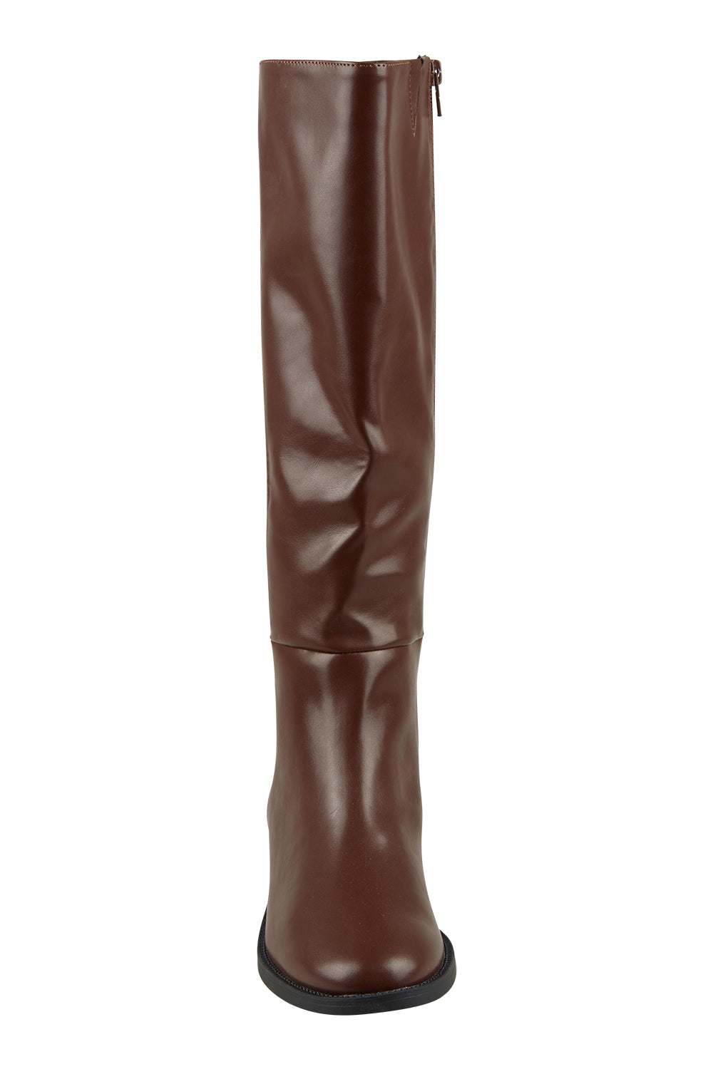 Product shot of the Gabe Knee Boot in colour Chocolate, detail