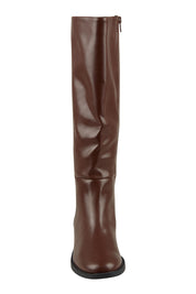 Product shot of the Gabe Knee Boot in colour Chocolate, detail
