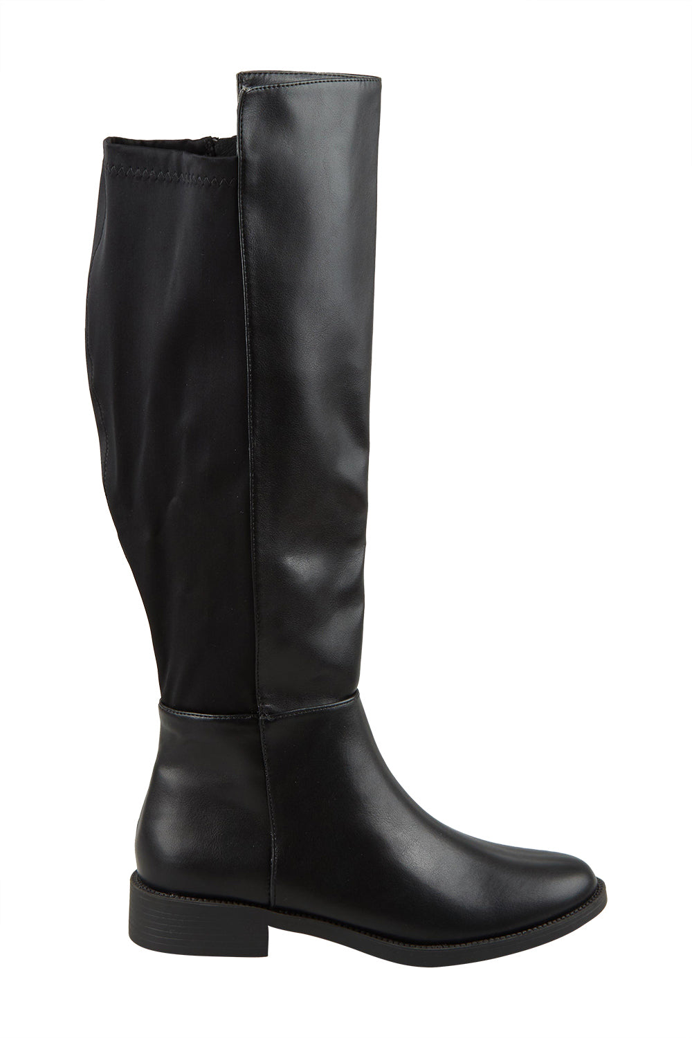 Product shot of the Gala Knee Boot in colour Black (Black), from the front