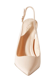 Product shot of the Harden Stiletto Pumps in colour Nudepatent, detail