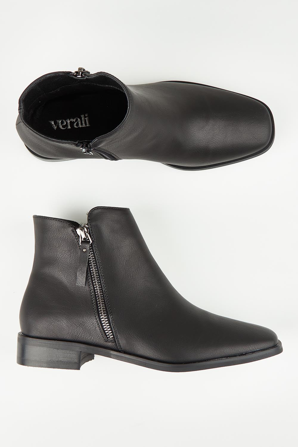 Hawk Double Zip Ankle Boot – Black – birdsnest