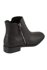 Hawk Double Zip Ankle Boot – Black