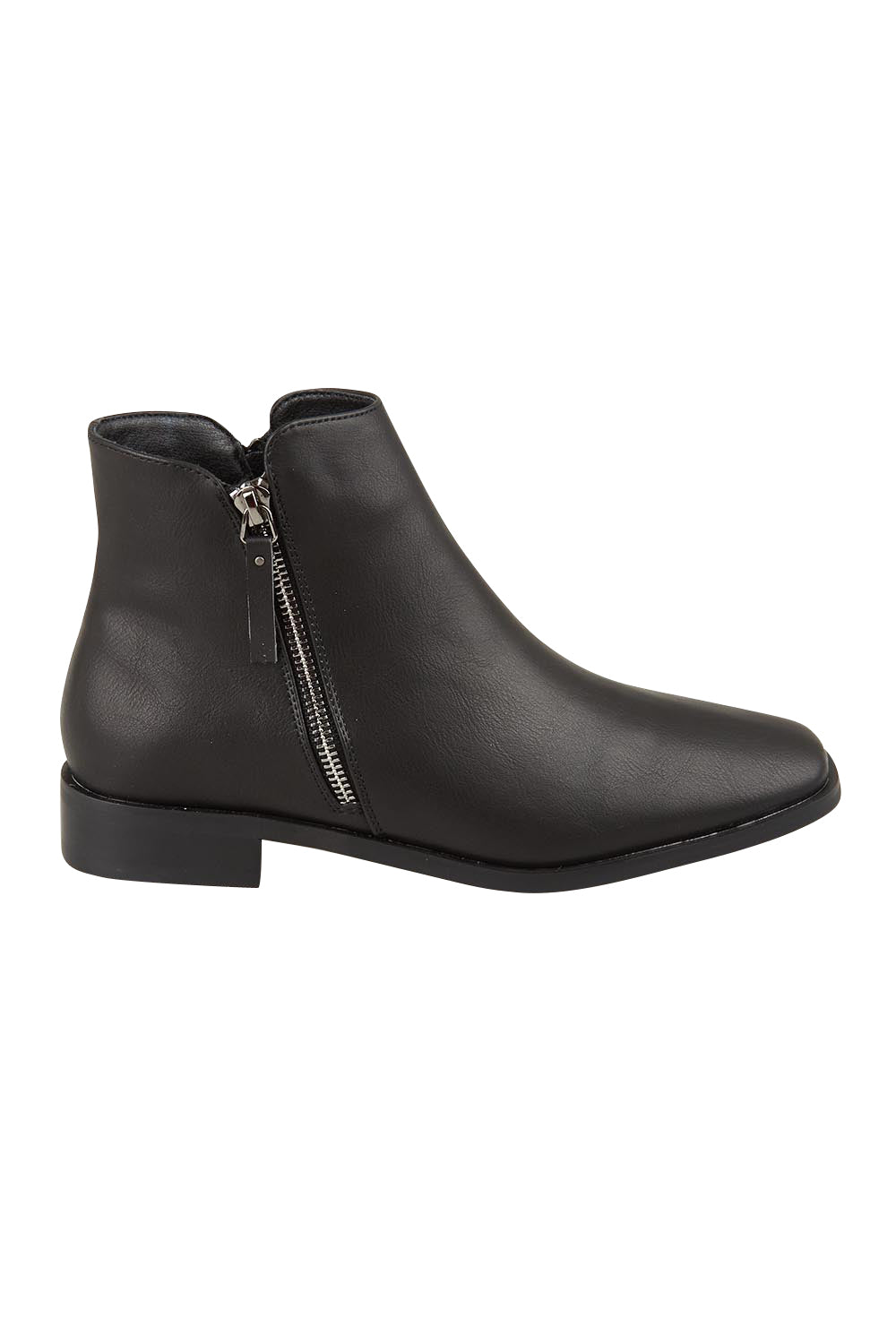Hawk Double Zip Ankle Boot – Black