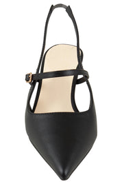 Product shot of the Luce Kitten Heel in colour Black (Black), detail