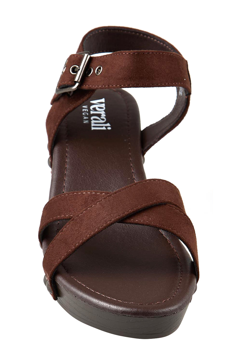 Product shot of the Lulu Clog Heel - Chocmicro in colour Chocmicro, showing detail