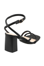 Product shot of the Nadia Heel in colour Black (Black), from the back
