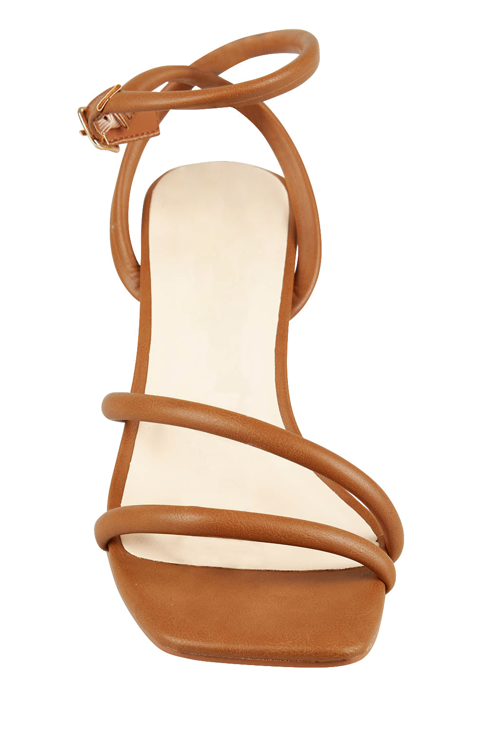 Product shot of the Nadia Heel in colour Tan, detail