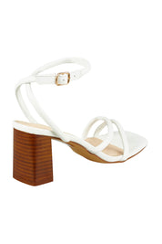 Product shot of the Nadia Heel in colour White (White), from the back
