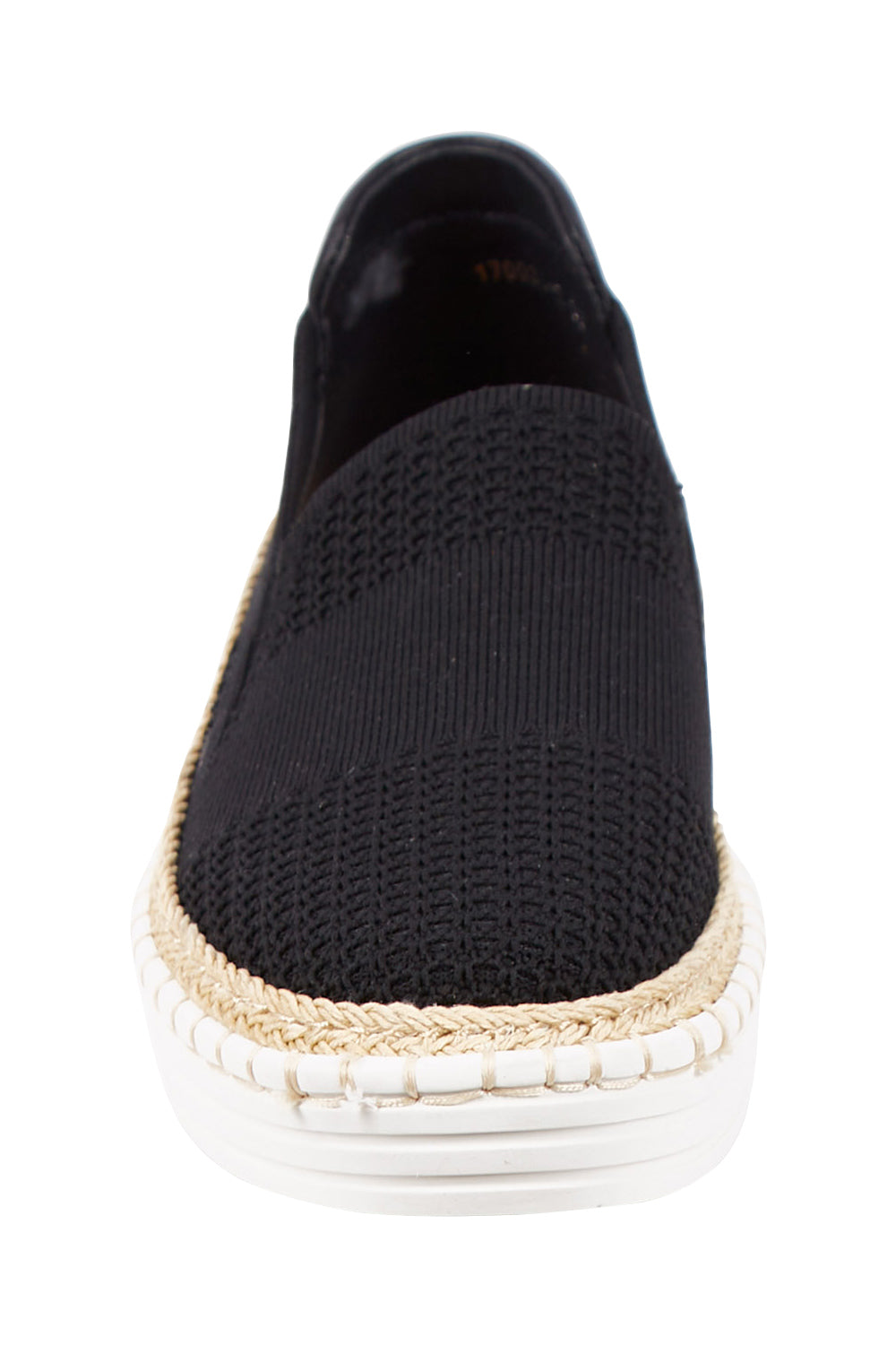 Product shot of the Queen Stretch Flat in colour Black (Black), detail