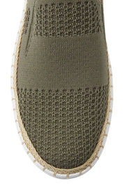 Product shot of the Queen Stretch Flat in colour Khaki (Green), detail