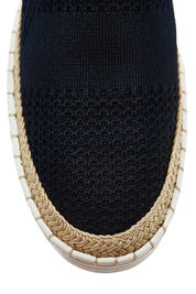 Product shot of the Queen Stretch Flat in colour Navy (Blue), detail