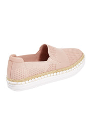 Product shot of the Queen Stretch Flat in colour RoseQuartz (Pink), from the back