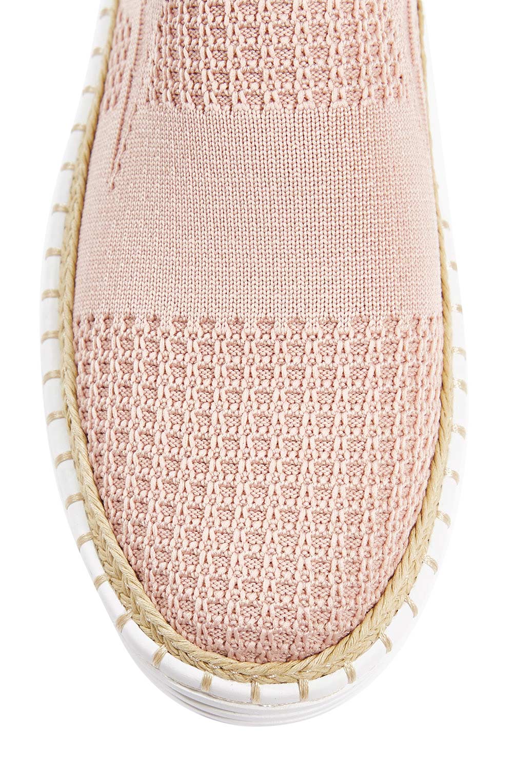 Product shot of the Queen Stretch Flat in colour RoseQuartz (Pink), detail