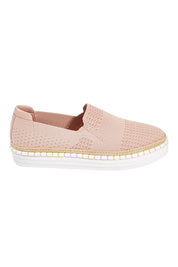 Product shot of the Queen Stretch Flat in colour RoseQuartz (Pink), from the front