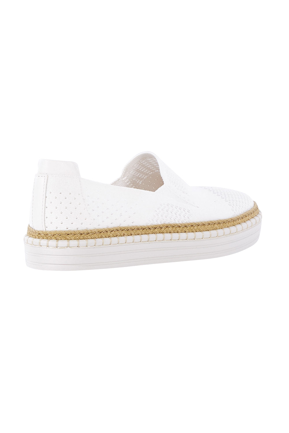 Product shot of the Queen Stretch Flat in colour White (White), from the back