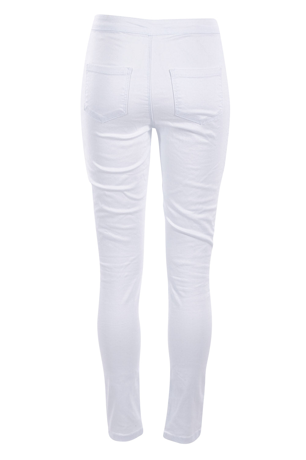 Product shot of the Charlee High Rise Skinny Jean in colour White (White), from the back