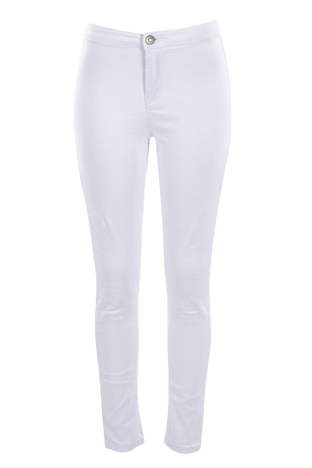 Product shot of the Charlee High Rise Skinny Jean in colour White (White), from the front