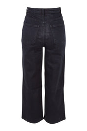 Product shot of the Steph High Rise Wide Leg Jean in colour Black (Black), from the back