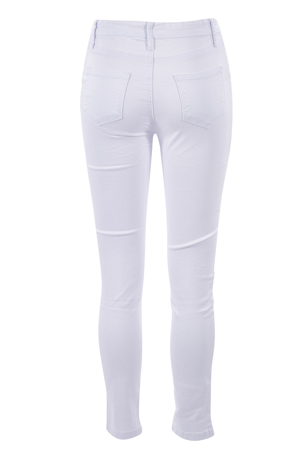 Product shot of the Zoey High Rise Skinny Jean in colour White (White), from the back